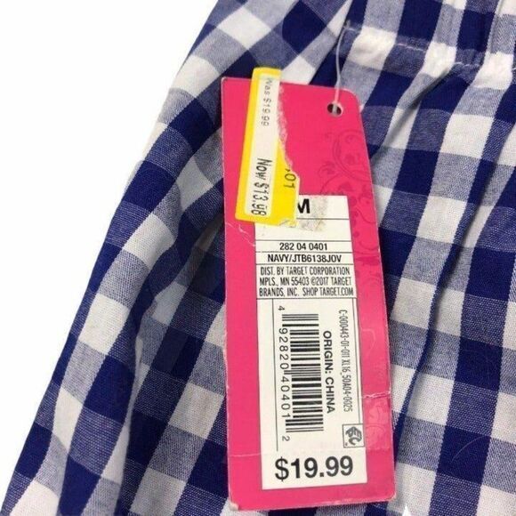 Xhilaration Skirt Womens Size Medium New Short Cute Blue White Checkered - Picture 3 of 3